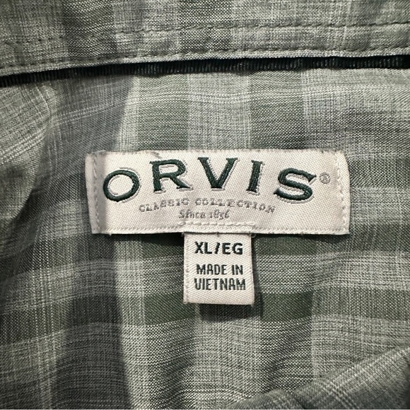 Orvis Classic Collection Green Plaid Short Sleeve XL Outdoor Shirt - Picture 7 of 14